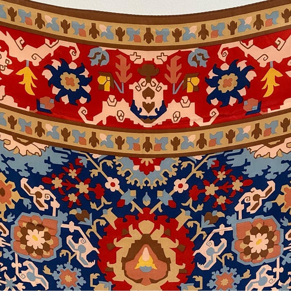 Colonial Williamsburg Persian Style Silk Scarf Multicolor Florals Made Japan 30” - Picture 5 of 7